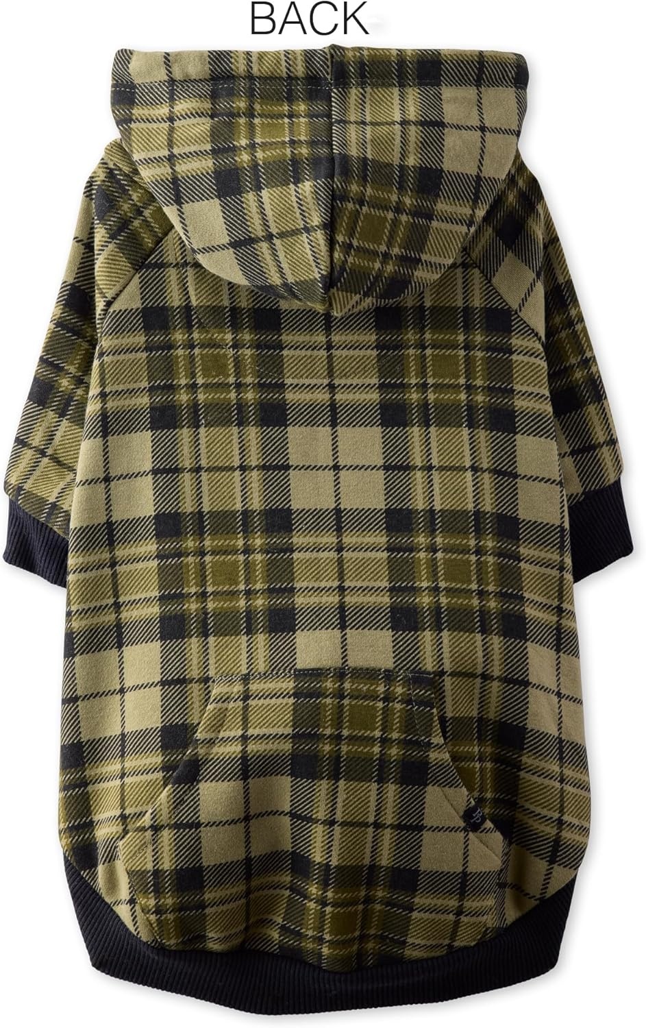 image:imagePet Passion Rocky II The Extra Comfy Hoodie Organic Cotton and Recycled Poly Dog Hoodie Pet Coat Sweater for Small Medium Large Dogs Black Sand Plaid SmallOlive Chesterfield Plaid