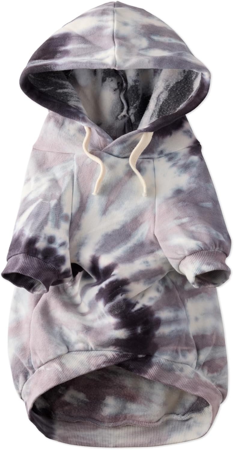 image:imagePet Passion Rocky II The Extra Comfy Hoodie Organic Cotton and Recycled Poly Dog Hoodie Pet Coat Sweater for Small Medium Large Dogs Black Sand Plaid SmallBlack Tie Dye