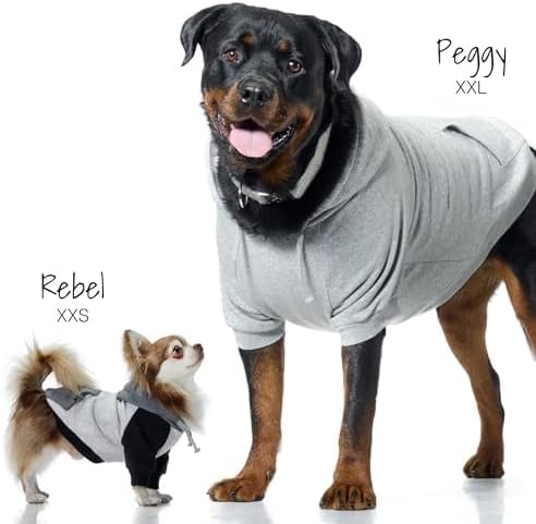 image:imagePet Passion Rocky II The Extra Comfy Hoodie Organic Cotton and Recycled Poly Dog Hoodie Pet Coat Sweater for Small Medium Large Dogs Black Sand Plaid SmallPink Half Camo