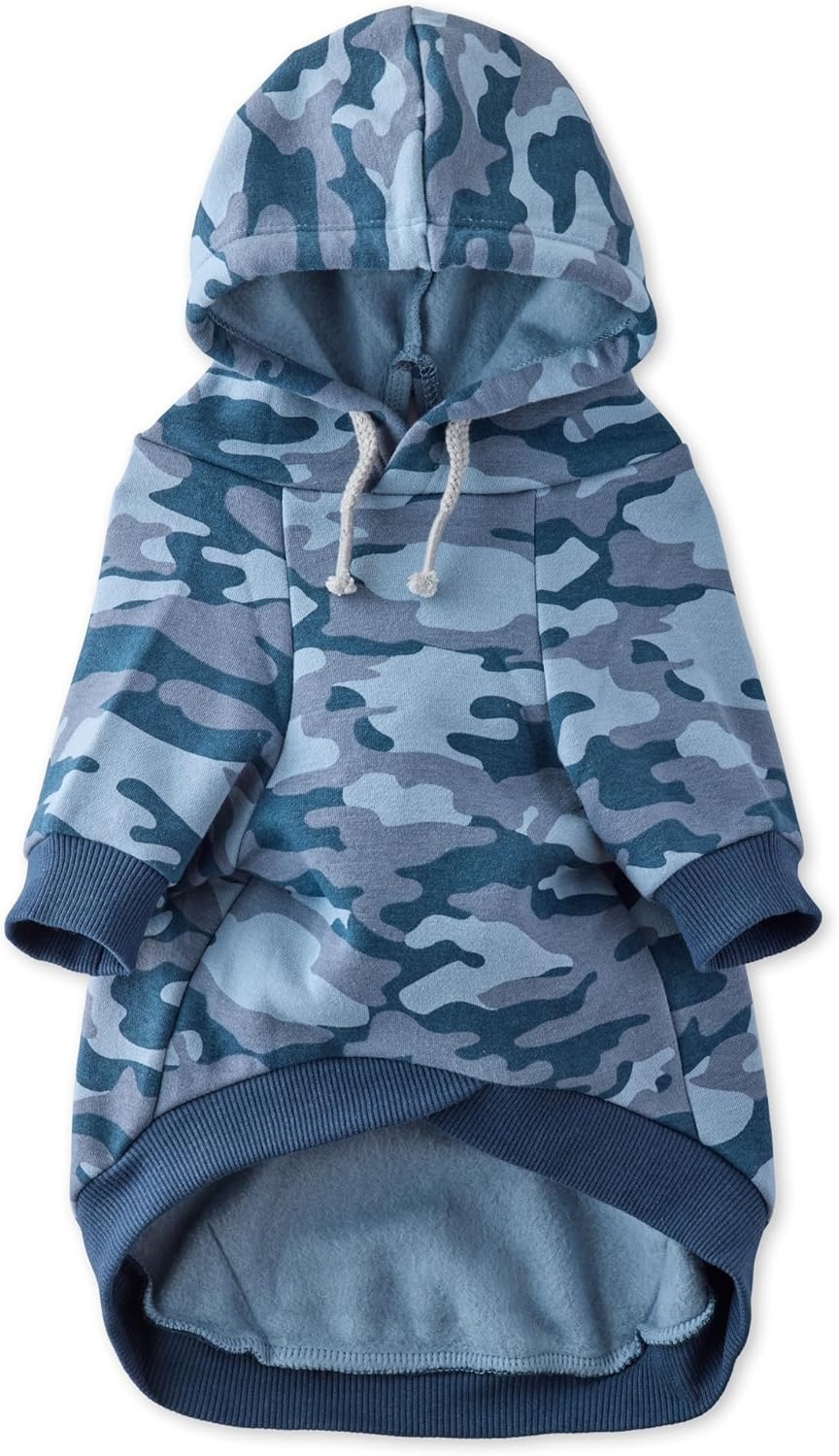 image:imagePet Passion Rocky II The Extra Comfy Hoodie Organic Cotton and Recycled Poly Dog Hoodie Pet Coat Sweater for Small Medium Large Dogs Black Sand Plaid SmallNavy Camo