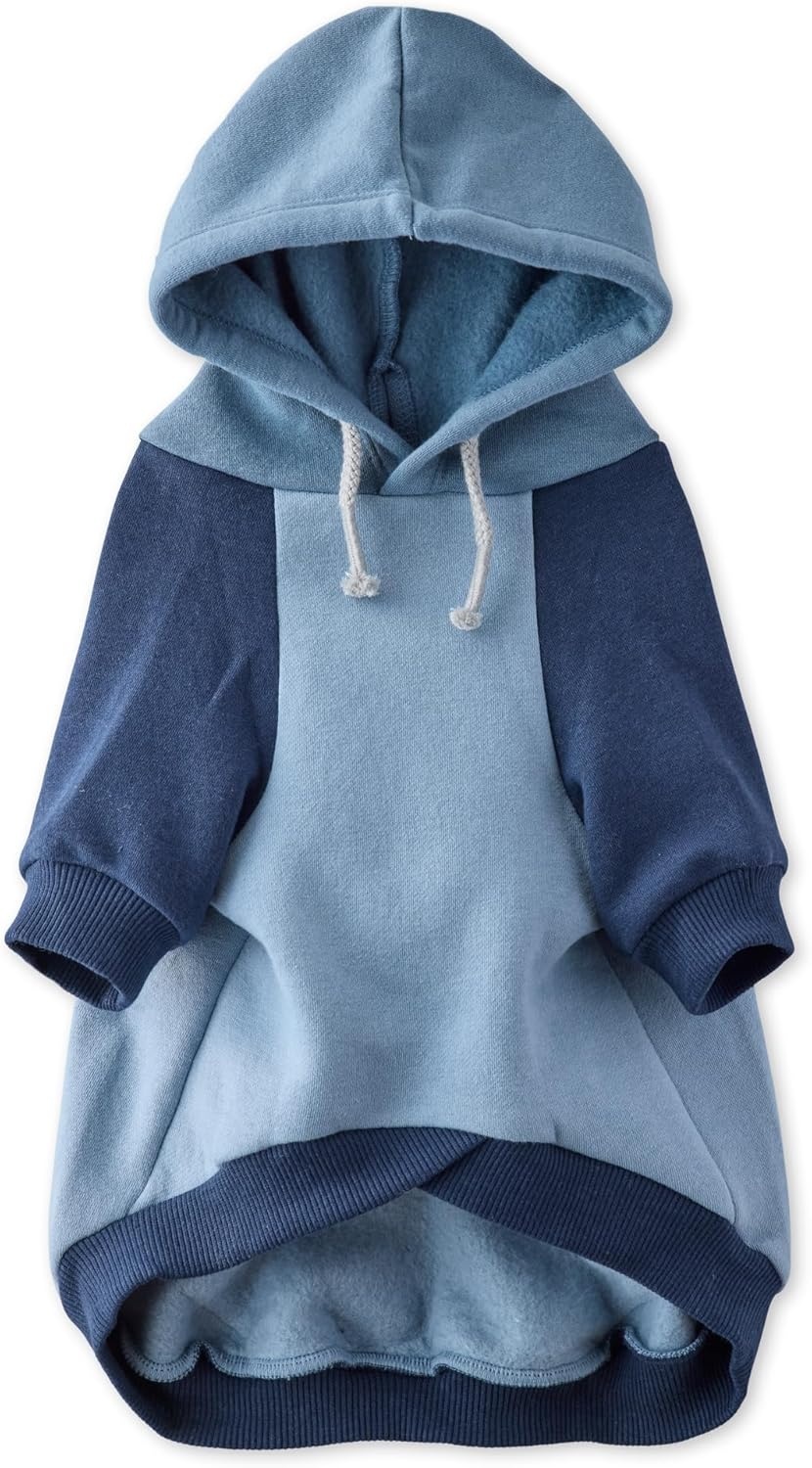image:imagePet Passion Rocky II The Extra Comfy Hoodie Organic Cotton and Recycled Poly Dog Hoodie Pet Coat Sweater for Small Medium Large Dogs Black Sand Plaid SmallNavy Color Block