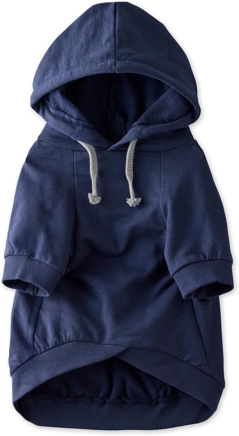 image:imagePet Passion Rocky II The Extra Comfy Hoodie Organic Cotton and Recycled Poly Dog Hoodie Pet Coat Sweater for Small Medium Large Dogs Black Sand Plaid SmallNavy