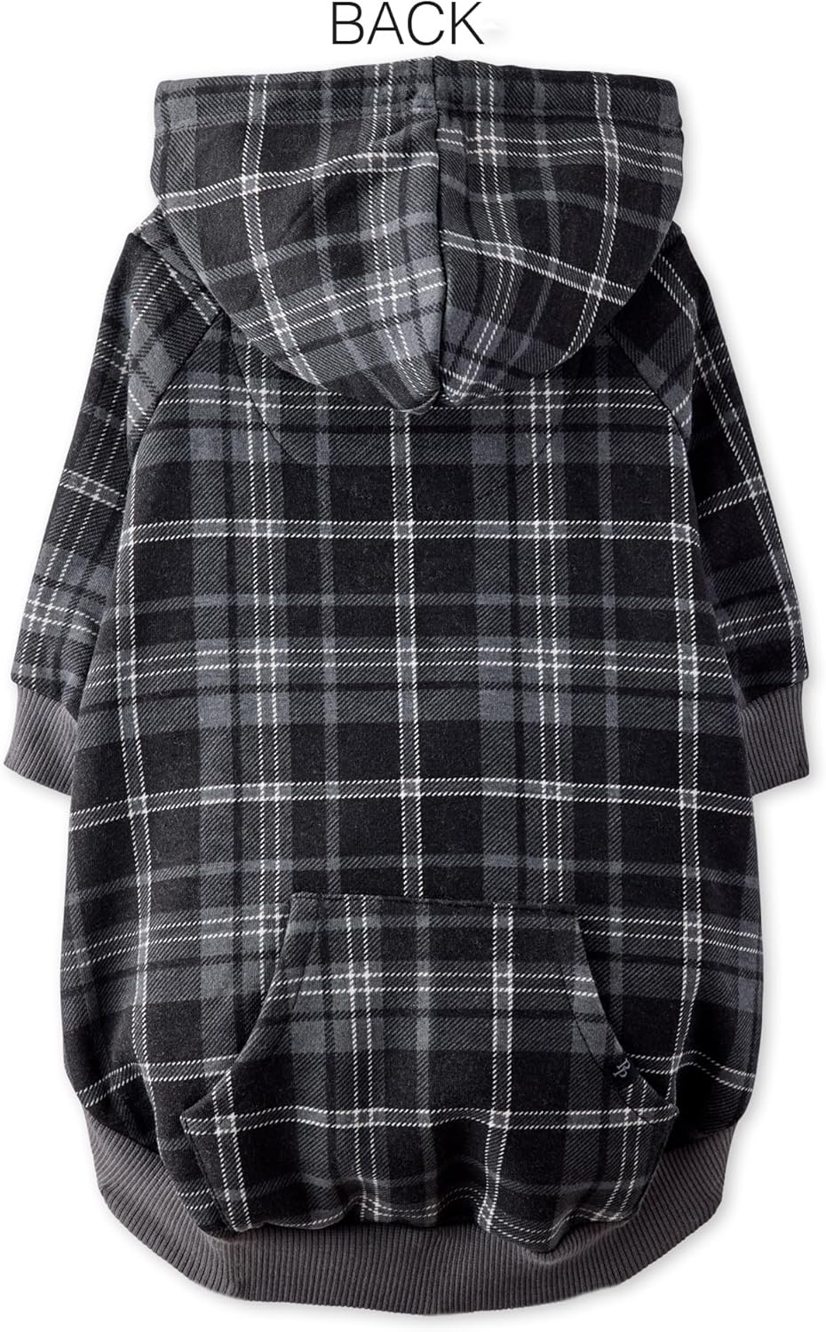 image:imagePet Passion Rocky II The Extra Comfy Hoodie Organic Cotton and Recycled Poly Dog Hoodie Pet Coat Sweater for Small Medium Large Dogs Black Sand Plaid SmallBlack Sand Plaid