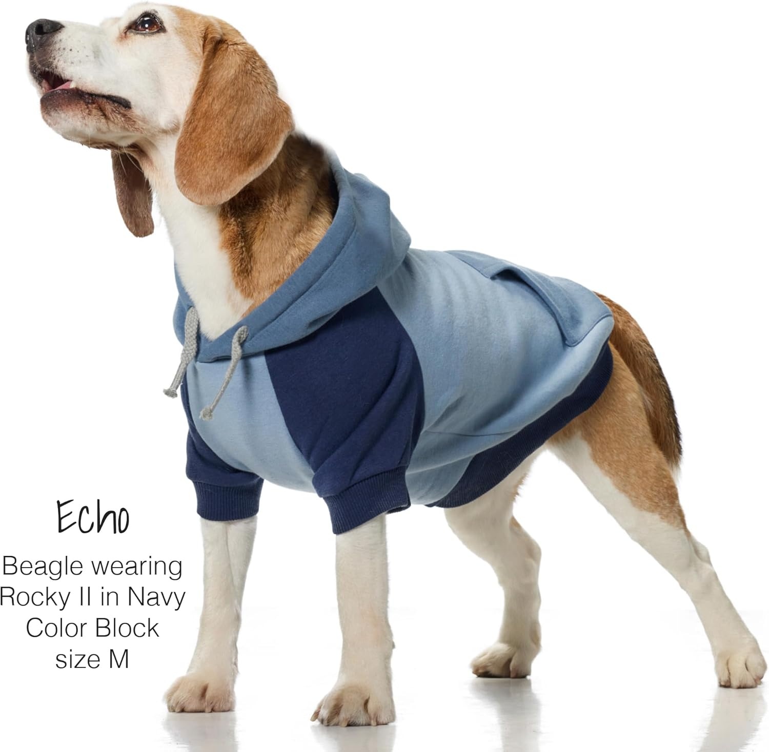 image:imagePet Passion Rocky II The Extra Comfy Hoodie Organic Cotton and Recycled Poly Dog Hoodie Pet Coat Sweater for Small Medium Large Dogs Black Sand Plaid SmallNavy Color Block