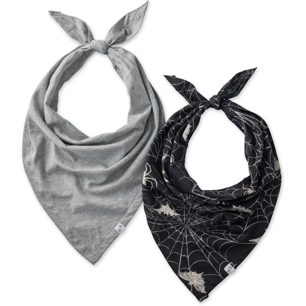 image:imagePet Passion Bandit The PET Bandana 100 Organic Cotton Pet Bandanas Clothes for Small Medium Large Dogs 2Pack Candy Corn XSmallSmall2Pack Batty Black