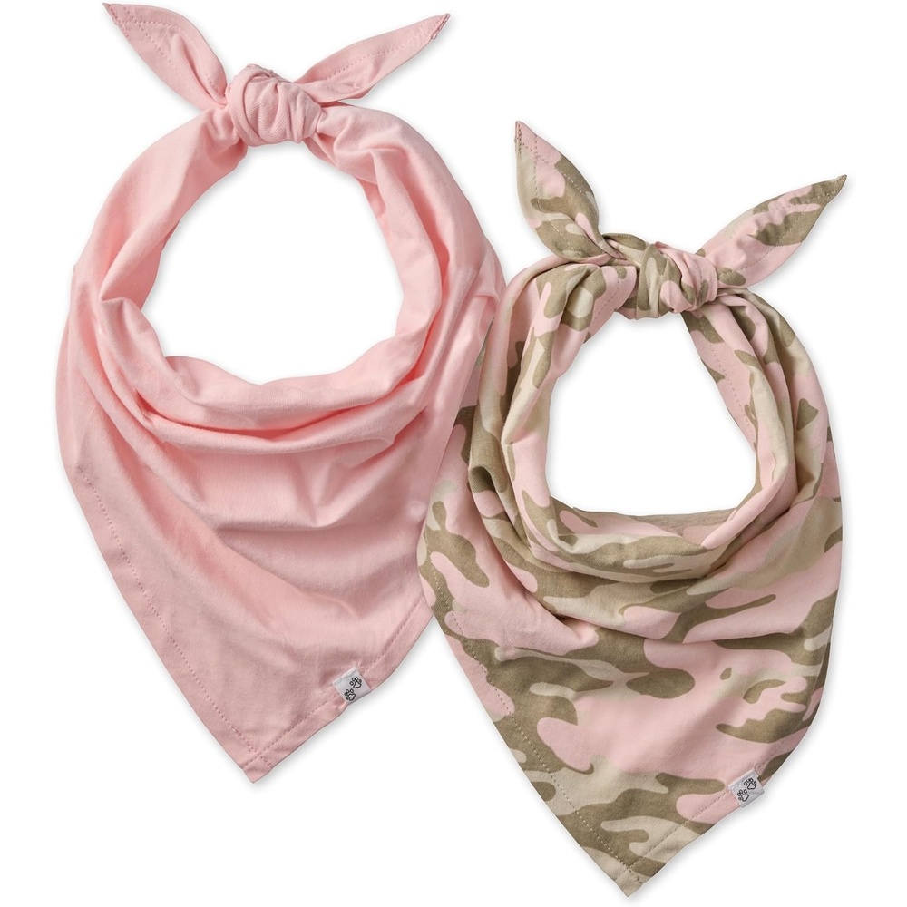image:imagePet Passion Bandit The PET Bandana 100 Organic Cotton Pet Bandanas Clothes for Small Medium Large Dogs 2Pack Candy Corn XSmallSmall2Pack Pink Camo