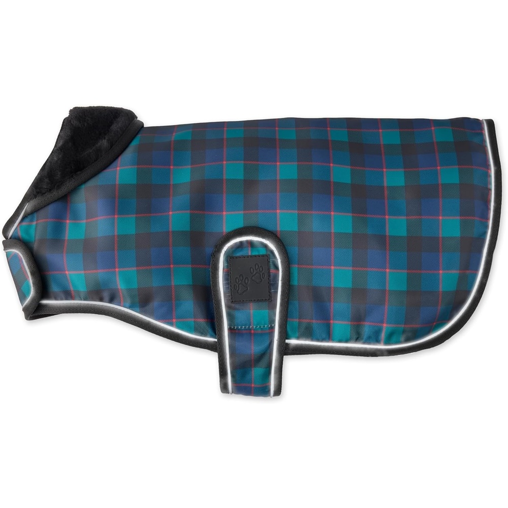 image:imagePet Passion Breeze II The Windbreaker Water Resistant Pet Raincoat Vegan Fur and Lined Pet Jacket for Small Medium Large Dogs Black Large 4060 lbsGreen Watch Plaid