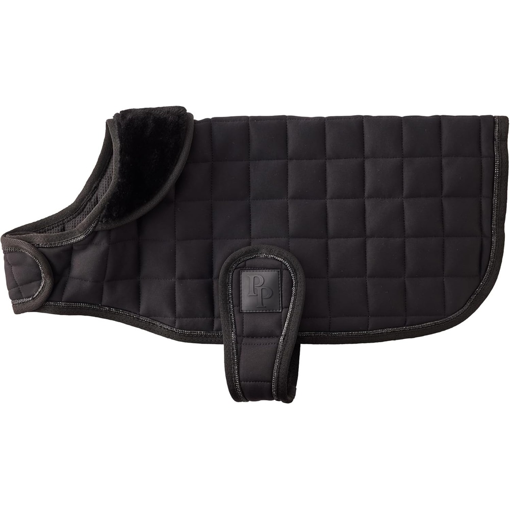 image:imagePet Passion Quilted Dog Coat Pet Jacket with Crystal Bling for Small Medium and Large Dogs Black LargeBlack Bling