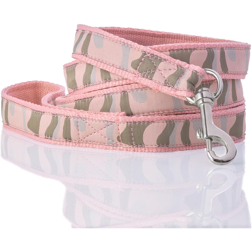 image:imagePet Passion Recycled Ribbon Dog Leash 7 Ft for All Pet Breeds Black One SizeCamoPink