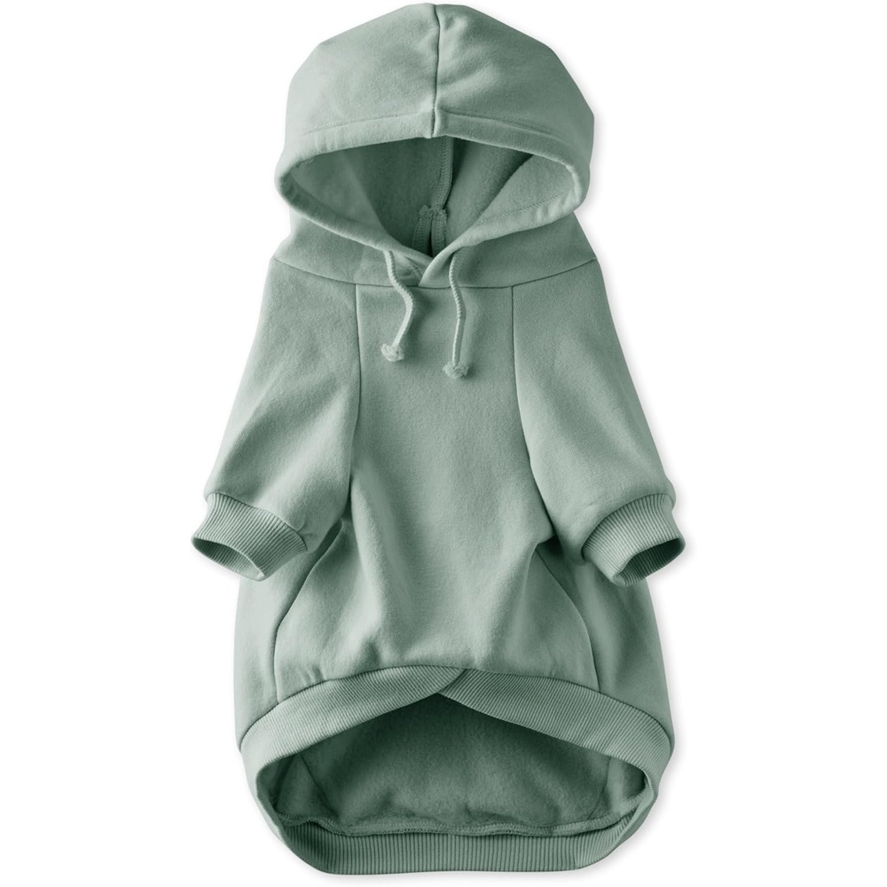image:imagePet Passion Rocky II The Extra Comfy Hoodie Organic Cotton and Recycled Poly Dog Hoodie Pet Coat Sweater for Small Medium Large Dogs Black Sand Plaid SmallSage