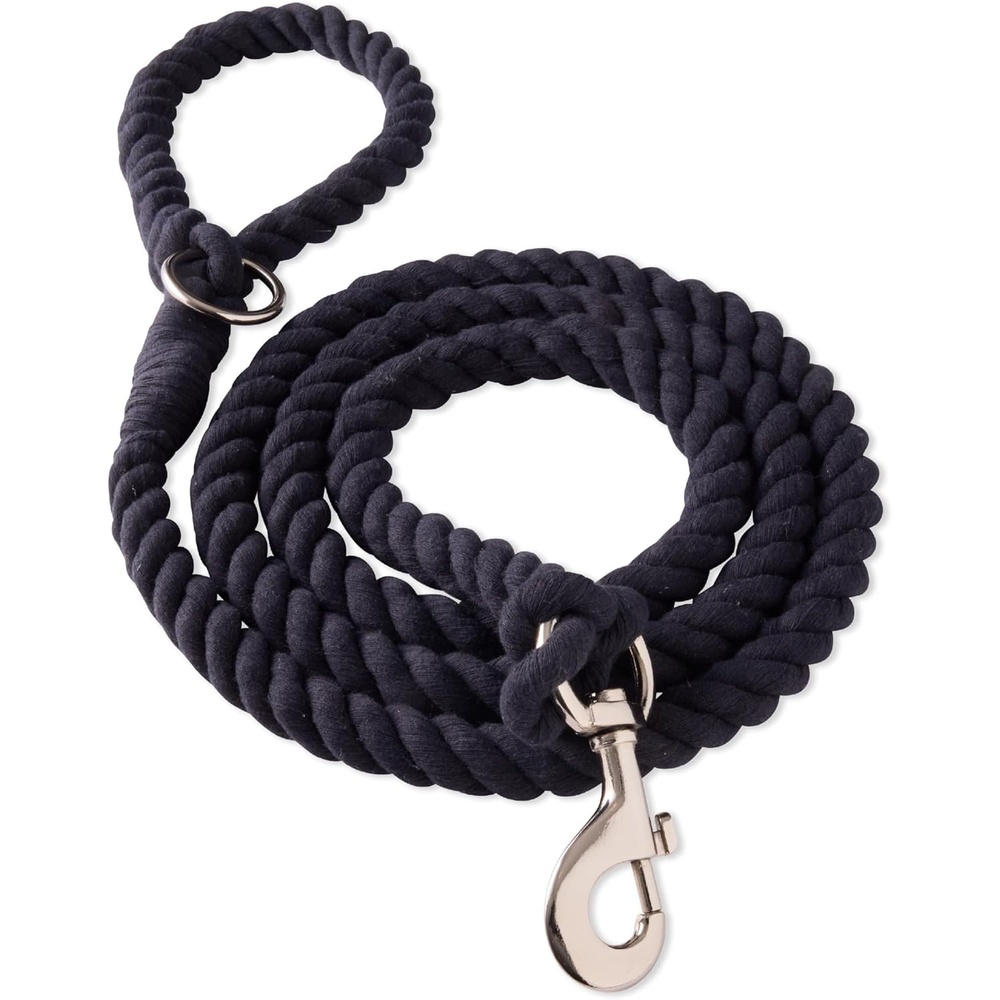 image:imagePet Passion Tucker II The Heavy Duty 6 ft Twisted Rope Cotton Durable Leashes Dogs Black One SizeBlack