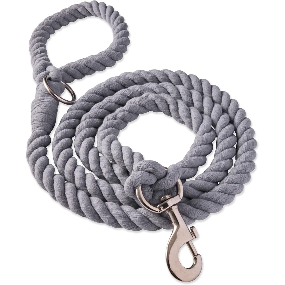 image:imagePet Passion Tucker II The Heavy Duty 6 ft Twisted Rope Cotton Durable Leashes Dogs Black One SizeGray