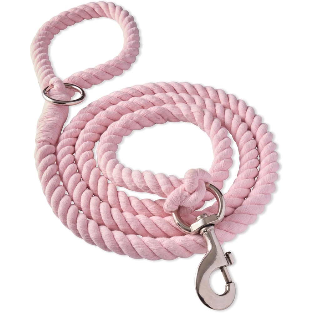 image:imagePet Passion Tucker II The Heavy Duty 6 ft Twisted Rope Cotton Durable Leashes Dogs Black One SizePink