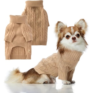 image:imageGable  The Cable Knit Sweater Cashmere Wool Pet Pullover for Small Medium and Large Dogs Camel LargeCamel