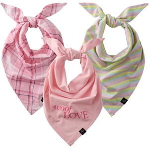 image:imagePet Passion Bandit  The PET Bandana 100 Organic Cotton Pet Bandanas Clothes for Small Medium Large Dogs 2Pack Candy Corn XSmallSmall3Pack Pink Preppy Plaid