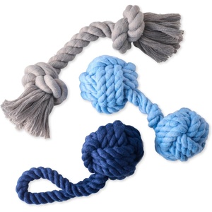 image:imagePet Passion Brady The Rope Tug Toy 3Pack Organic Cotton Dog Rope Pull Toys for All Pet Breeds Black Ombre One SizeBlue Ombre