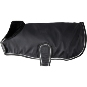 image:imagePet Passion Breeze II  The Windbreaker Water Resistant Pet Raincoat Vegan Fur and Lined Pet Jacket for Small Medium Large Dogs Black Large 4060 lbsBlack