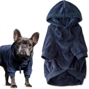 image:imagePet Passion Cooper II Organic Cotton Velour Dog Hoodie Pet Coat for Small Medium and Large Dogs Black XXSmall 47 lbsNavy