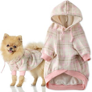 image:imagePet Passion Rocky II  The Extra Comfy Hoodie Organic Cotton and Recycled Poly Dog Hoodie Pet Coat Sweater for Small Medium Large Dogs Black Sand Plaid SmallPink Chesterfield Plaid