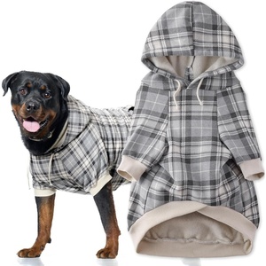 image:imagePet Passion Rocky II  The Extra Comfy Hoodie Organic Cotton and Recycled Poly Dog Hoodie Pet Coat Sweater for Small Medium Large Dogs Black Sand Plaid SmallGray Chesterfield Plaid
