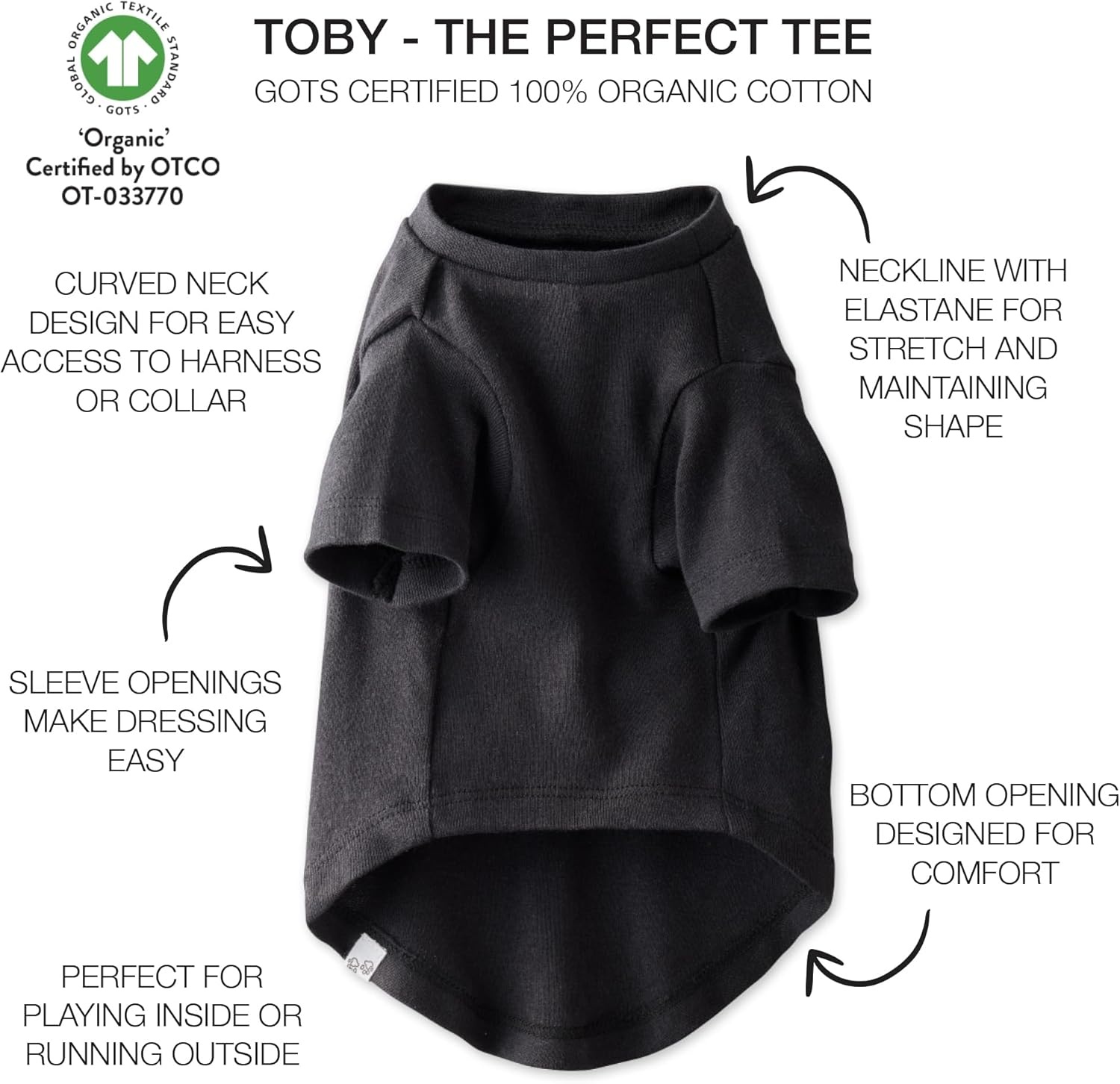 image:imagePet Passion Toby 3Pack 100 Organic Cotton Dog Short Sleeve TShirt Pet Tees for All Breeds Gray Ombre XSmall 512 lbsGray Ombre