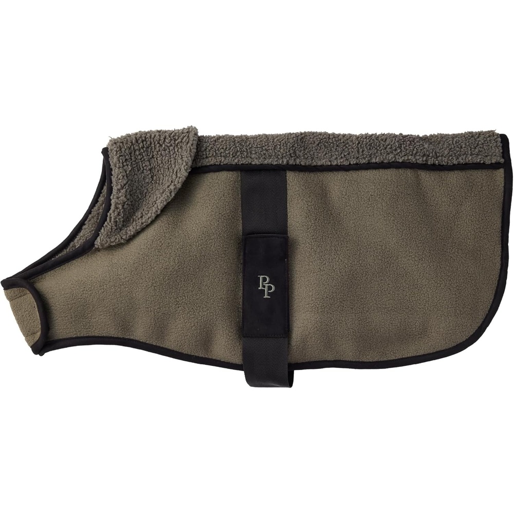 image:imagePet Passion Aspen The Cozy Sherpa Vegan Shearling Pet Jacket Sweater for Small Medium and Large Dogs Olive Large 4060 lbsOlive