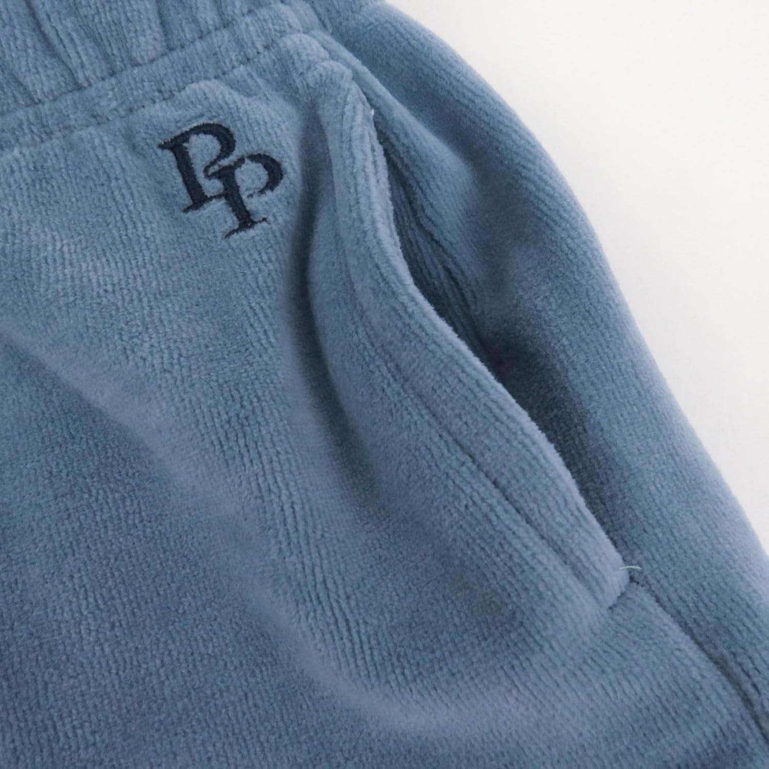image:imagepet Passion Cooper II People Packs The Plush Organic Cotton Velour Sweatsuit 2Piece Top Pants Set Baby and ToddlerFaded Denim