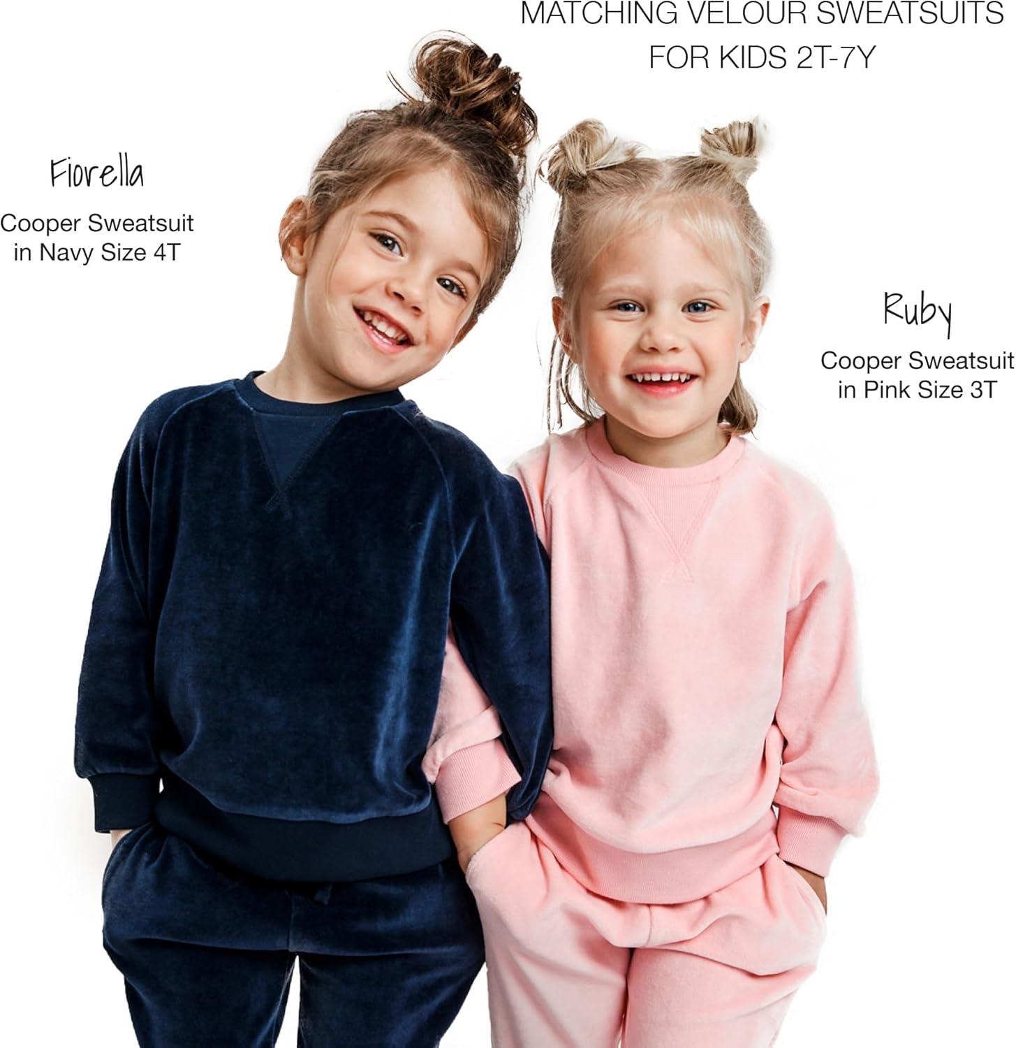 image:imagepet Passion Cooper II People Packs The Plush Organic Cotton Velour Sweatsuit 2Piece Top Pants Set Baby and ToddlerPink