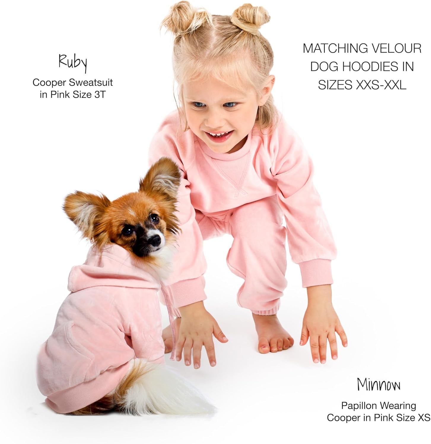image:imagepet Passion Cooper II People Packs The Plush Organic Cotton Velour Sweatsuit 2Piece Top Pants Set Baby and ToddlerPink