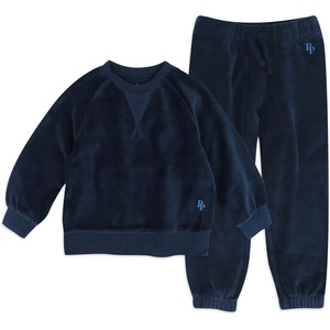 image:imagepet Passion Cooper II People Packs  The Plush Organic Cotton Velour Sweatsuit 2Piece Top Pants Set Baby and ToddlerNavy