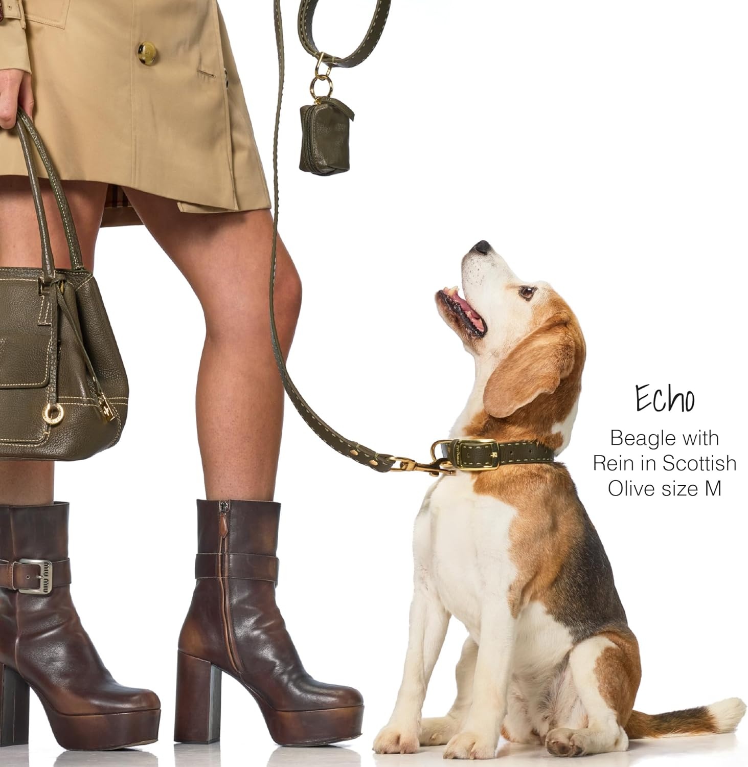 image:imagePet Passion Rein Saddle Stitch Dog Leash Recycled Vegan Leather with Custom Jewelry Hardware Dappled CashmereGray