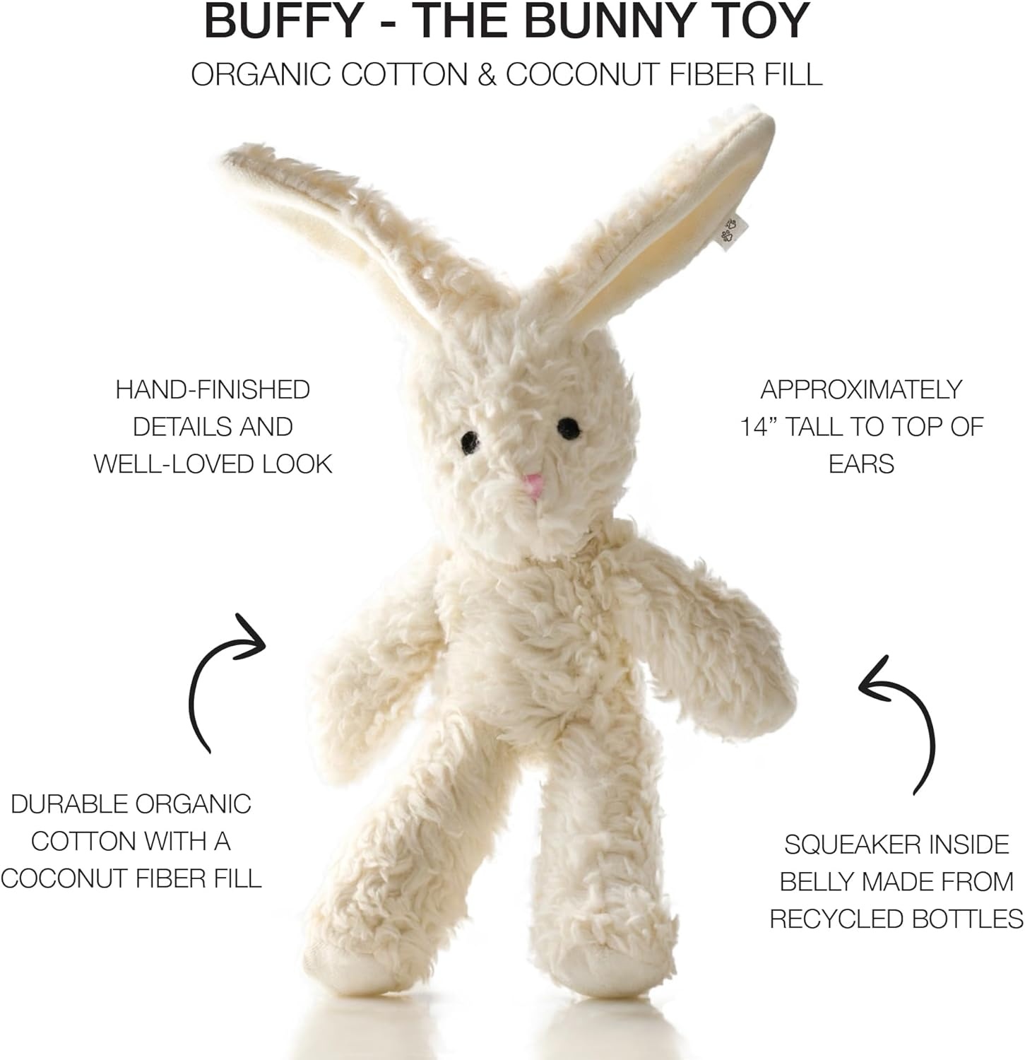 image:imagePlush Durable Cotton Dog Toys with Coconut Fill for All Pet Breeds Bear Bunny Elephant with Basket One SizeBear Bunny Elephant with Basket