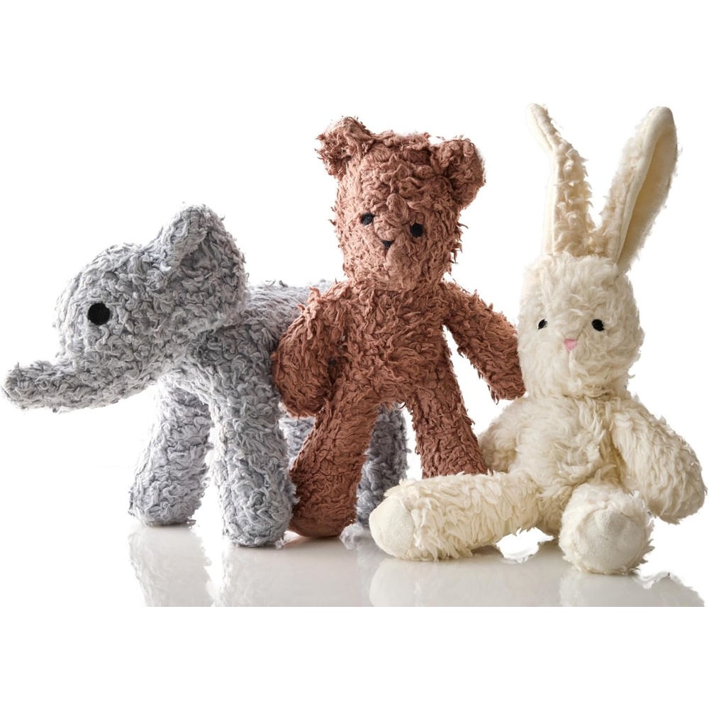 image:imagePlush Durable Cotton Dog Toys with Coconut Fill for All Pet Breeds Bear Bunny Elephant with Basket One SizeBear Bunny Elephant without Basket