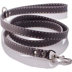 image:imagePet Passion Rein  Saddle Stitch Dog Leash Recycled Vegan Leather with Custom Jewelry Hardware Dappled CashmereChocolate Espresso