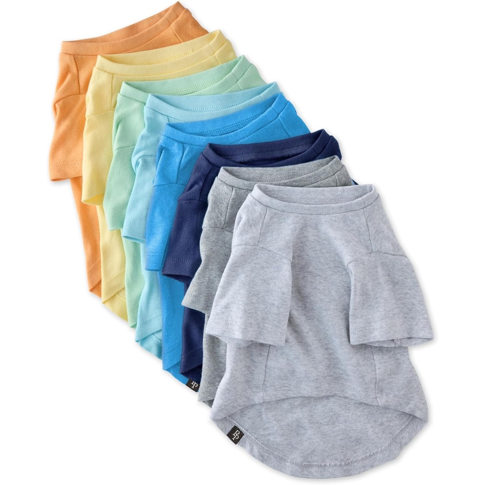 image:imagePet Passion Toby II The Perfect Tee 8 Pack Short Sleeve Pet TShirt 100 Organic Cotton Tees Clothes for Small Medium Large Dogs Rainbow Pink XLargeRainbow Blue