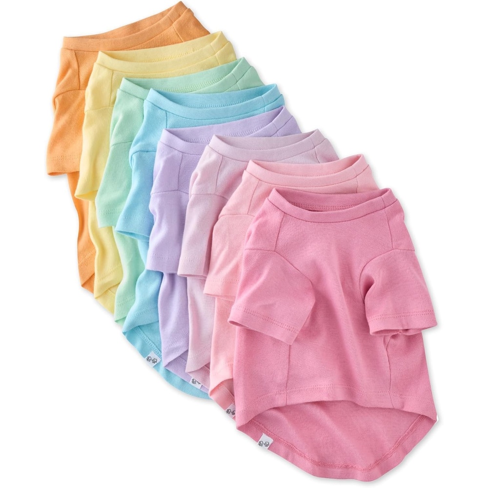 image:imagePet Passion Toby II The Perfect Tee 8 Pack Short Sleeve Pet TShirt 100 Organic Cotton Tees Clothes for Small Medium Large Dogs Rainbow Pink XLargeRainbow Pink