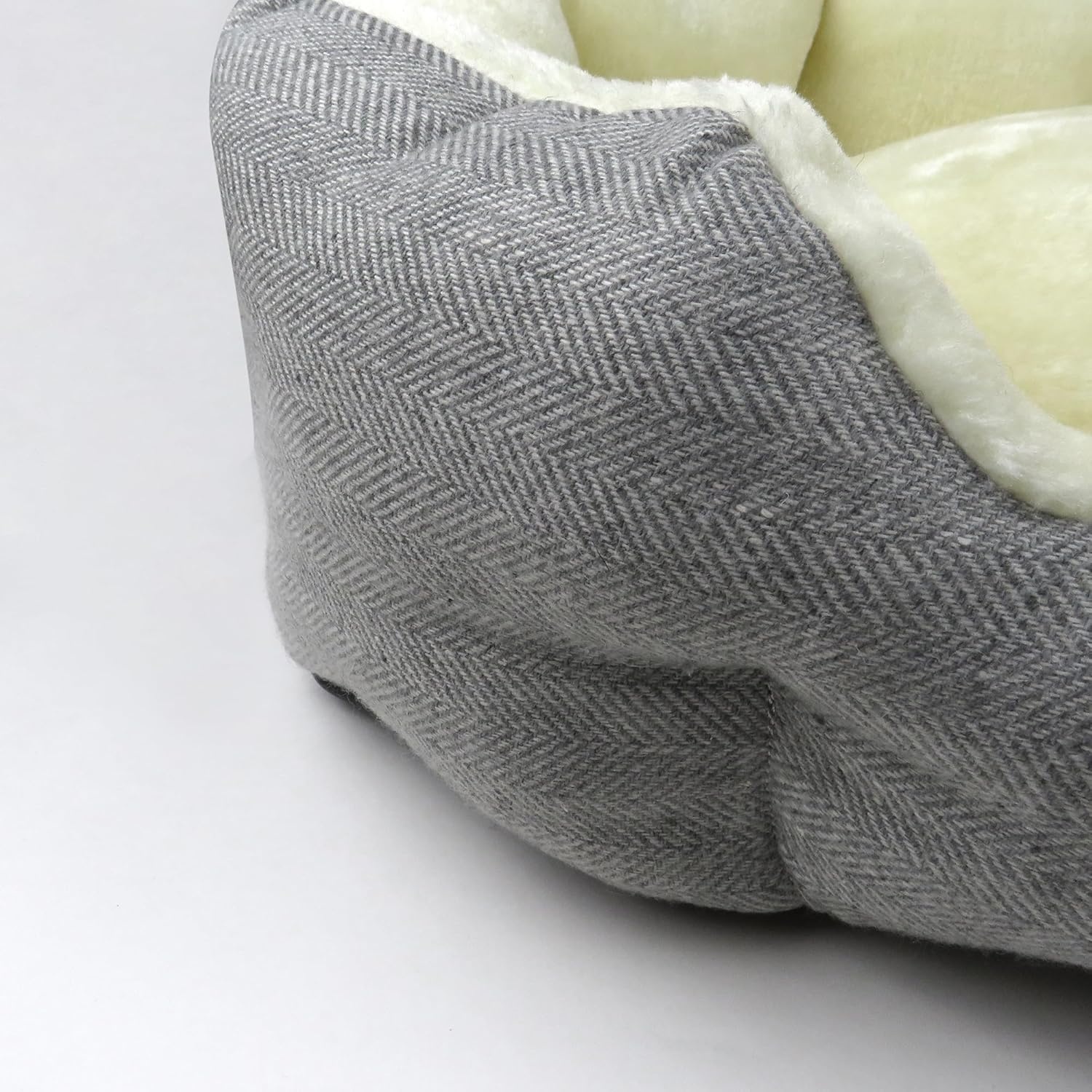 image:imagePet Passion MelloThe Ultra Luxe Bolster Dog Bed with Removable Washable Pillow for All Pet Breeds Ivory Tweed SmallIVORY TWEED