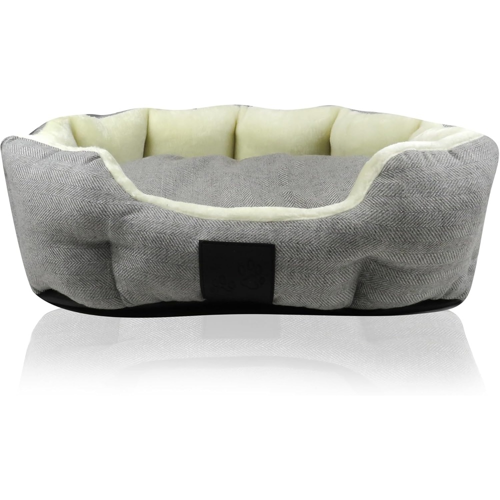 image:imagePet Passion MelloThe Ultra Luxe Bolster Dog Bed with Removable Washable Pillow for All Pet Breeds Ivory Tweed SmallIVORY TWEED
